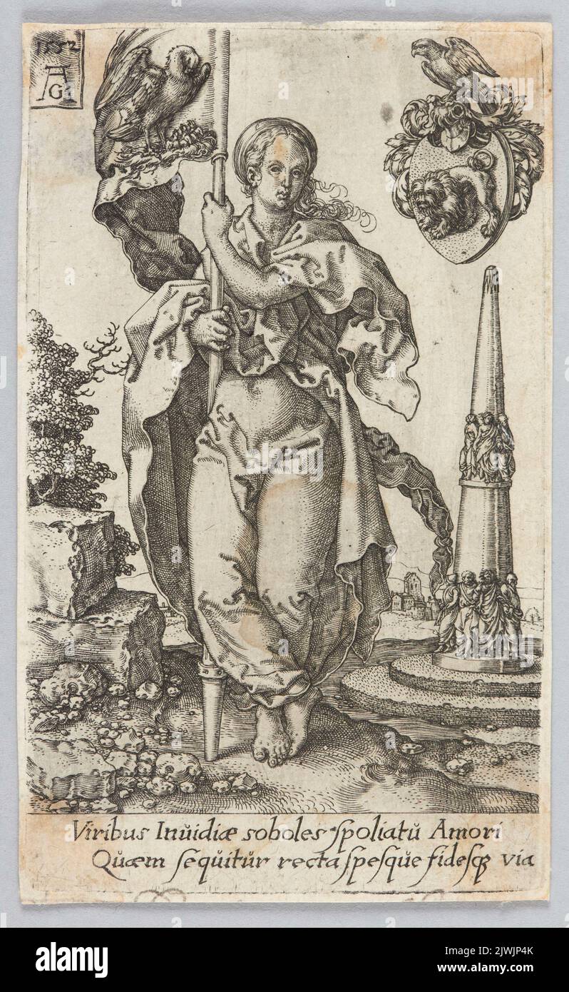 Mercy, from the cycle: Virtues and Vices. Aldegrever, Heinrich (1502-1555/1561), graphic artist Stock Photo