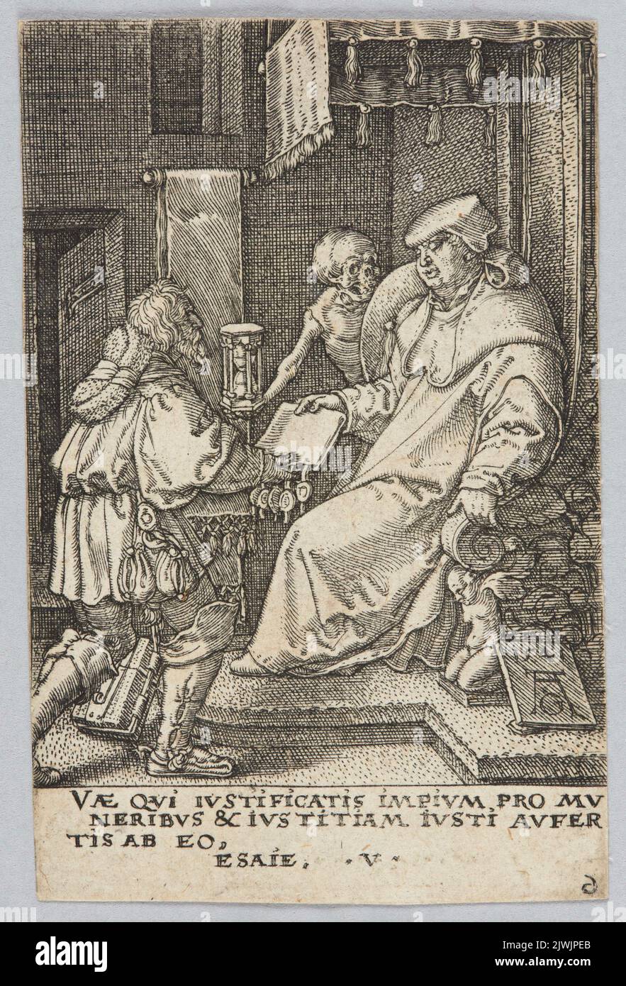 Death and the Cardinal, from the cycle: The Power of Death. Aldegrever, Heinrich (1502-1555/1561), graphic artist Stock Photo