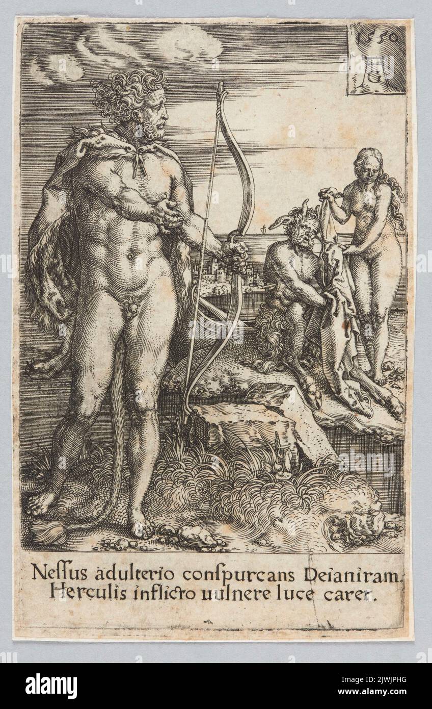 Hercules Slaying Nessus. Aldegrever, Heinrich (1502-1555/1561), graphic artist Stock Photo