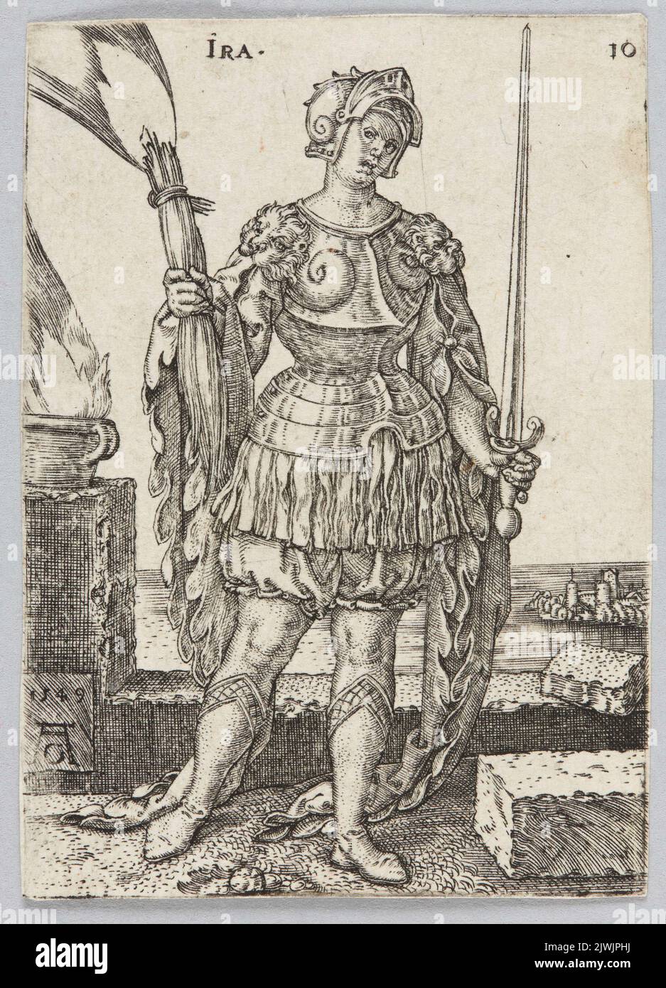 Ira, from the cycle: Allegorical figures. Aldegrever, Heinrich (1502-1555/1561), graphic artist Stock Photo