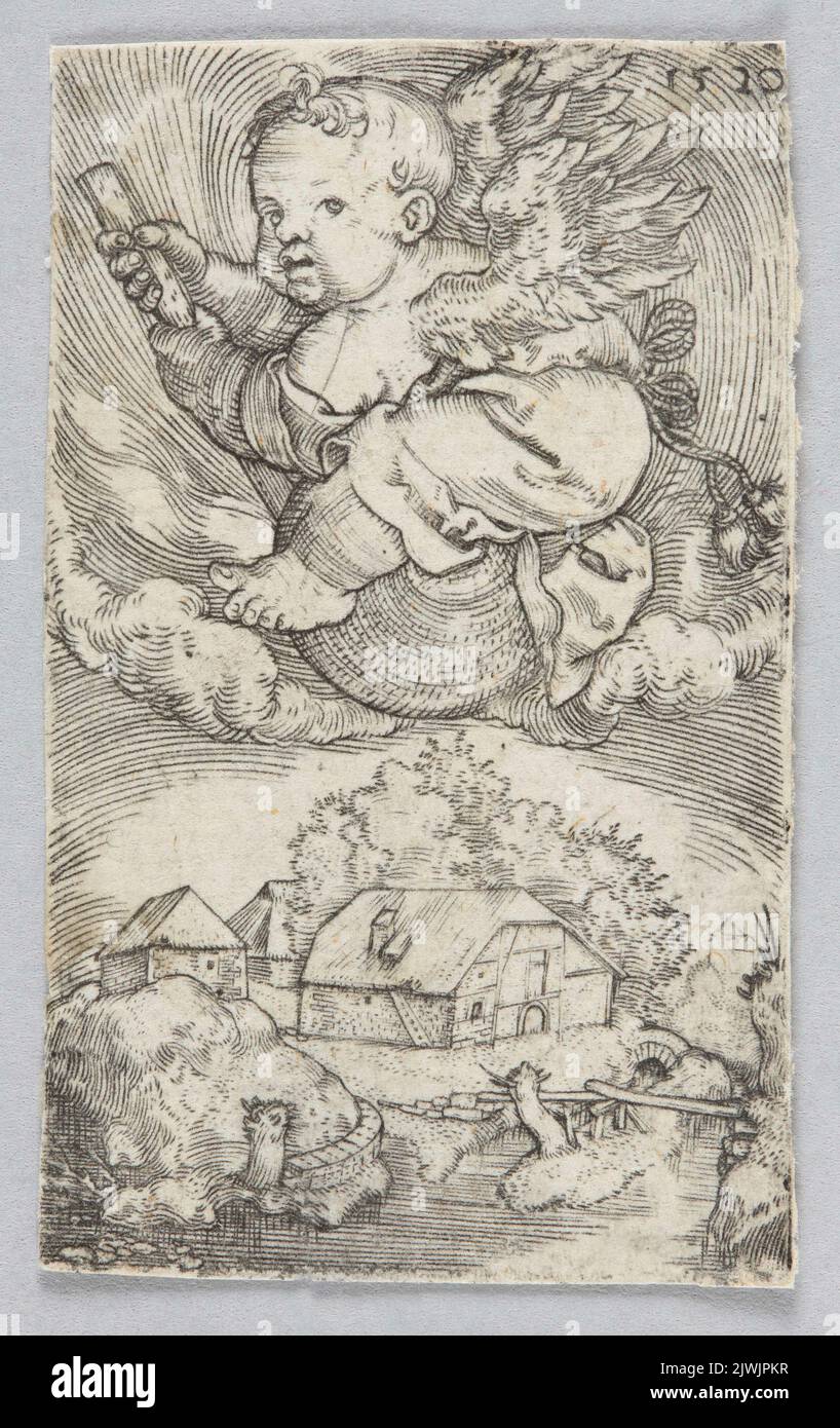 Flying Genius. Beham, Barthel (1502-1540), graphic artist Stock Photo