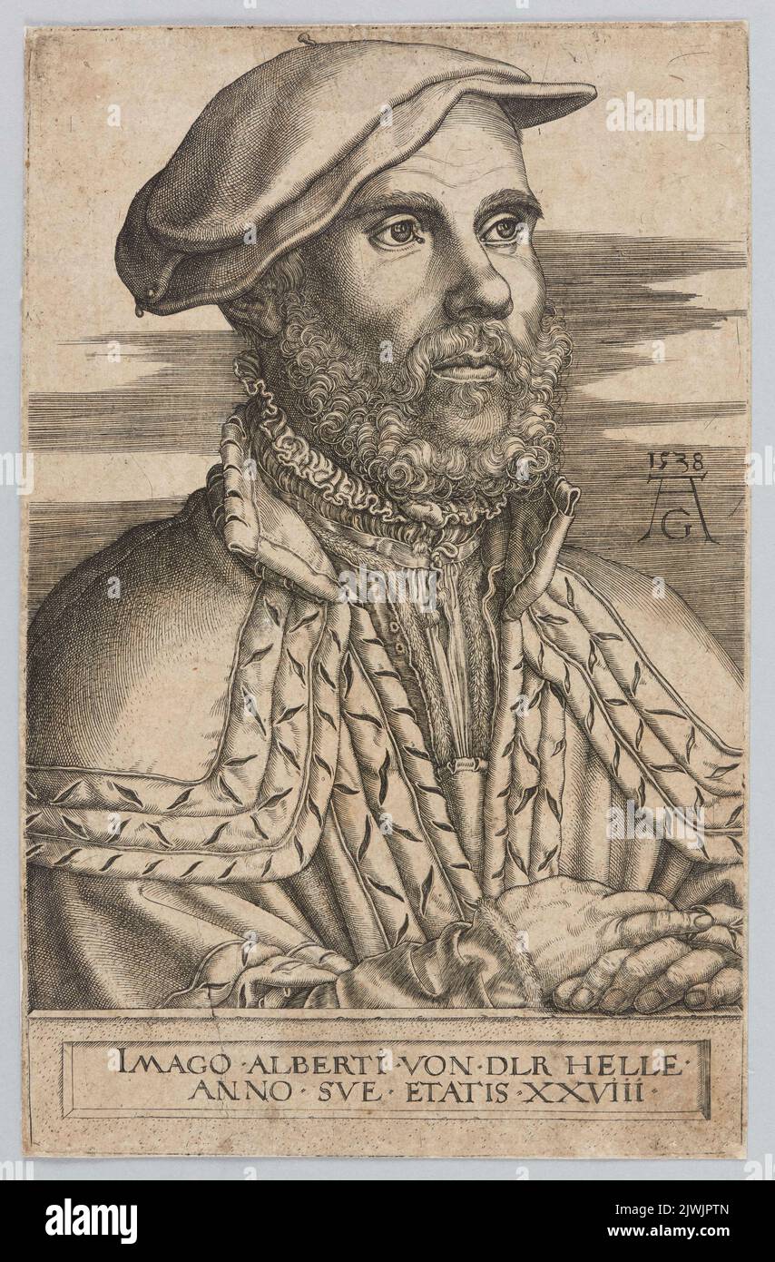 Portrait of Albert van der Holle. Aldegrever, Heinrich (1502-1555/1561), graphic artist Stock Photo