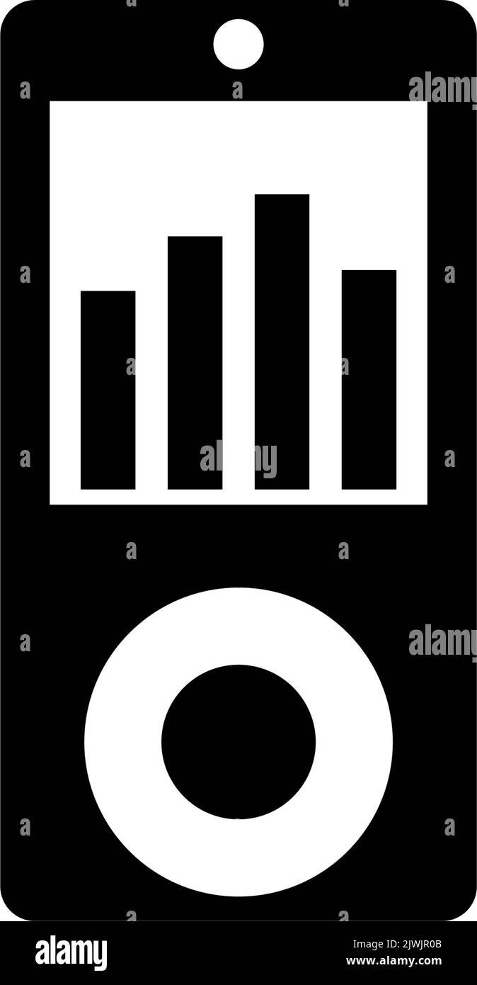 Portable MP3 Media Music Player with Equalizer. Flat Vector Icon
