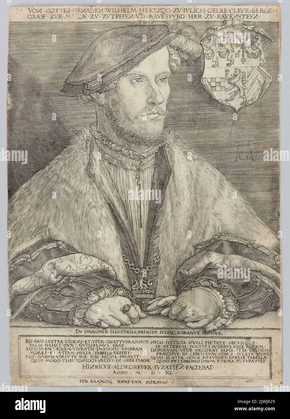 William, Duke of Julich, Cleves and Berg. Aldegrever, Heinrich (1502-1555/1561), graphic artist Stock Photo