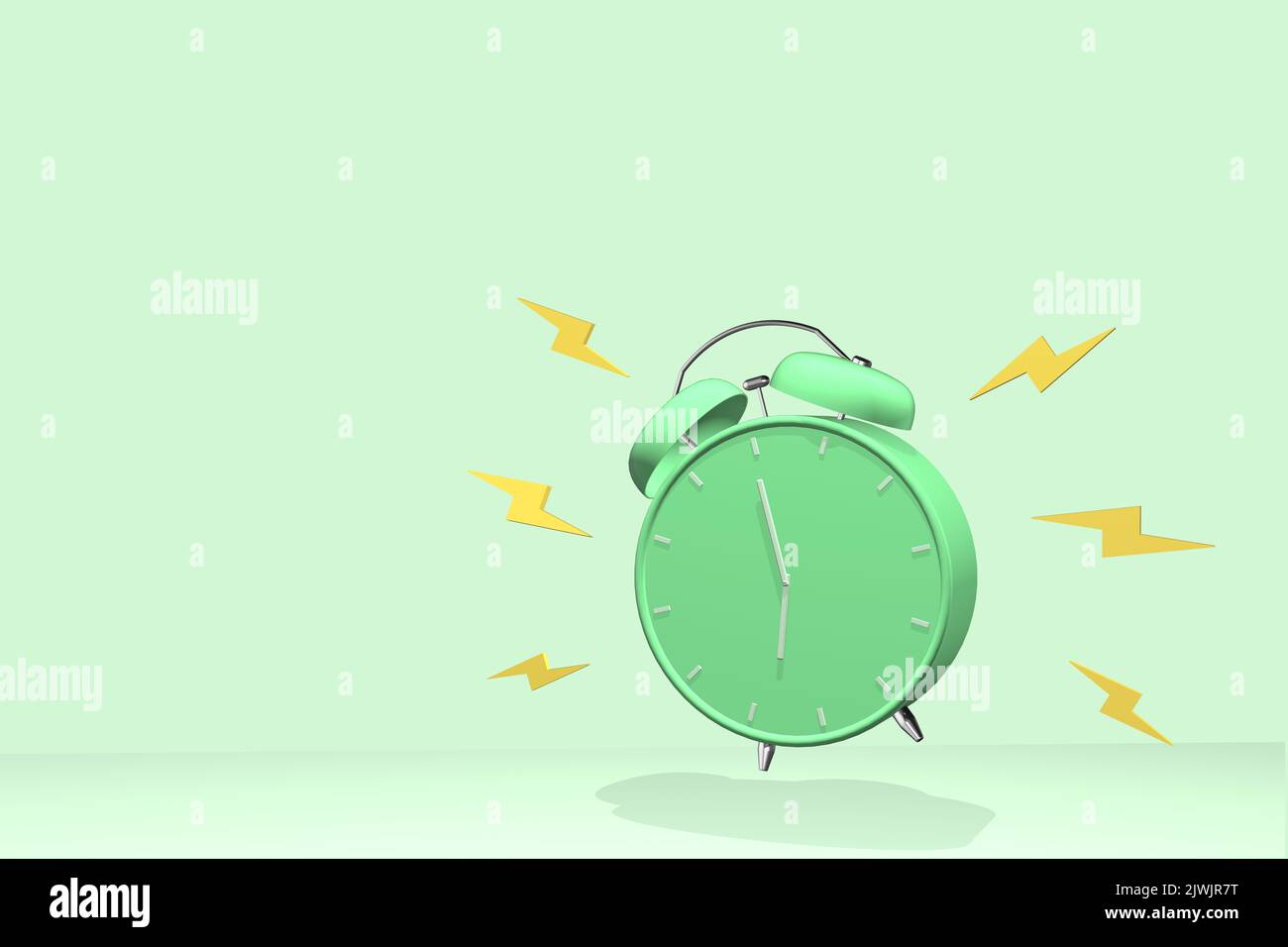 alarm clock ringing 3D render of ringing alarm clock with bells