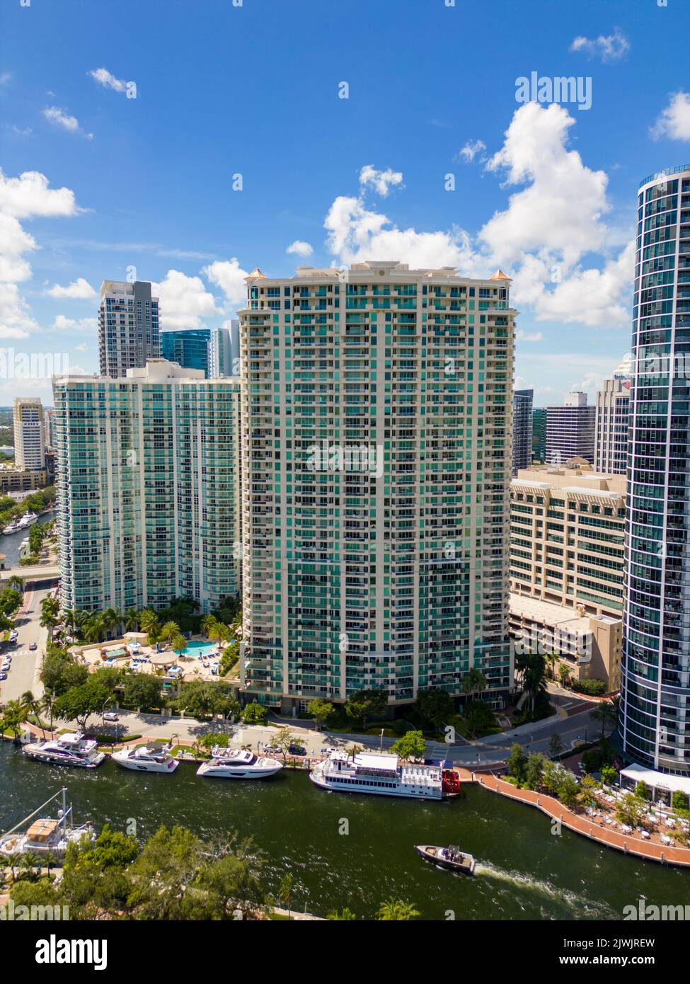 Picture of Fort Lauderdale, FL, USA - September 3, 2022: Vertical aerial photo The ...