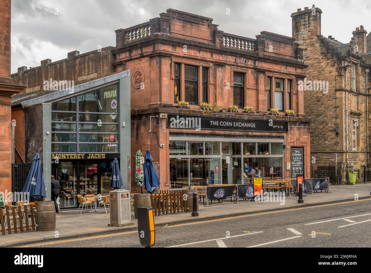 The Corn Exchange and Monterey Jack;s in Stirling, Scotland. Stock Photo