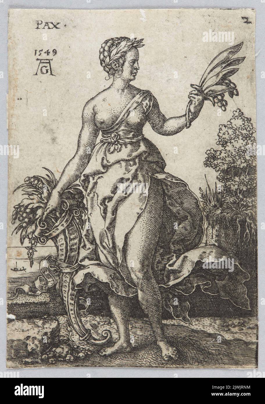 Pax, from the cycle: Allegorical figures. Aldegrever, Heinrich (1502-1555/1561), graphic artist Stock Photo