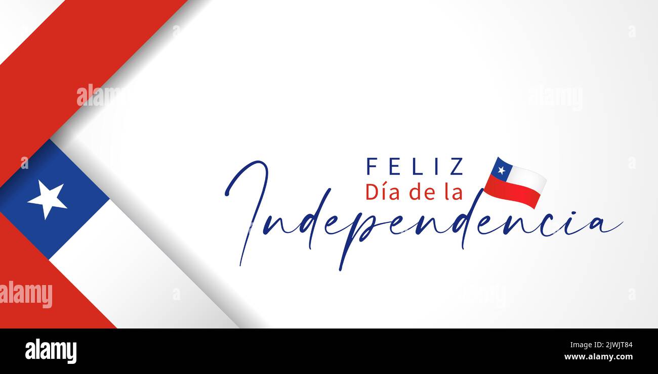Feliz Dia de la Independencia, translation from spanish: Happy Independence Day Chile. Traditional Chilean celebration. Vector flags banner Stock Vector