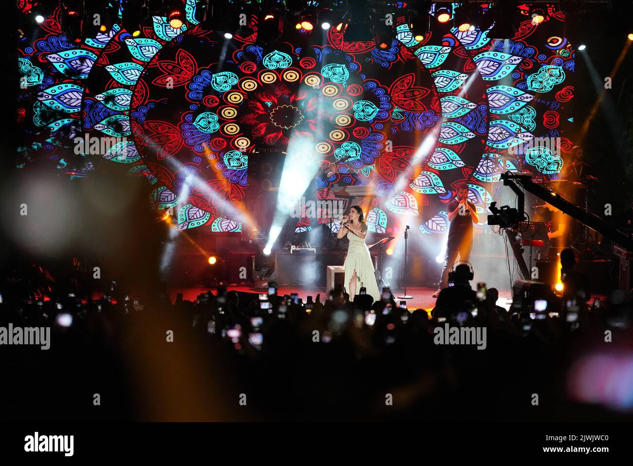 ISTANBUL, TURKEY - JUNE 01, 2022: Turkish singer Melek Mosso concert