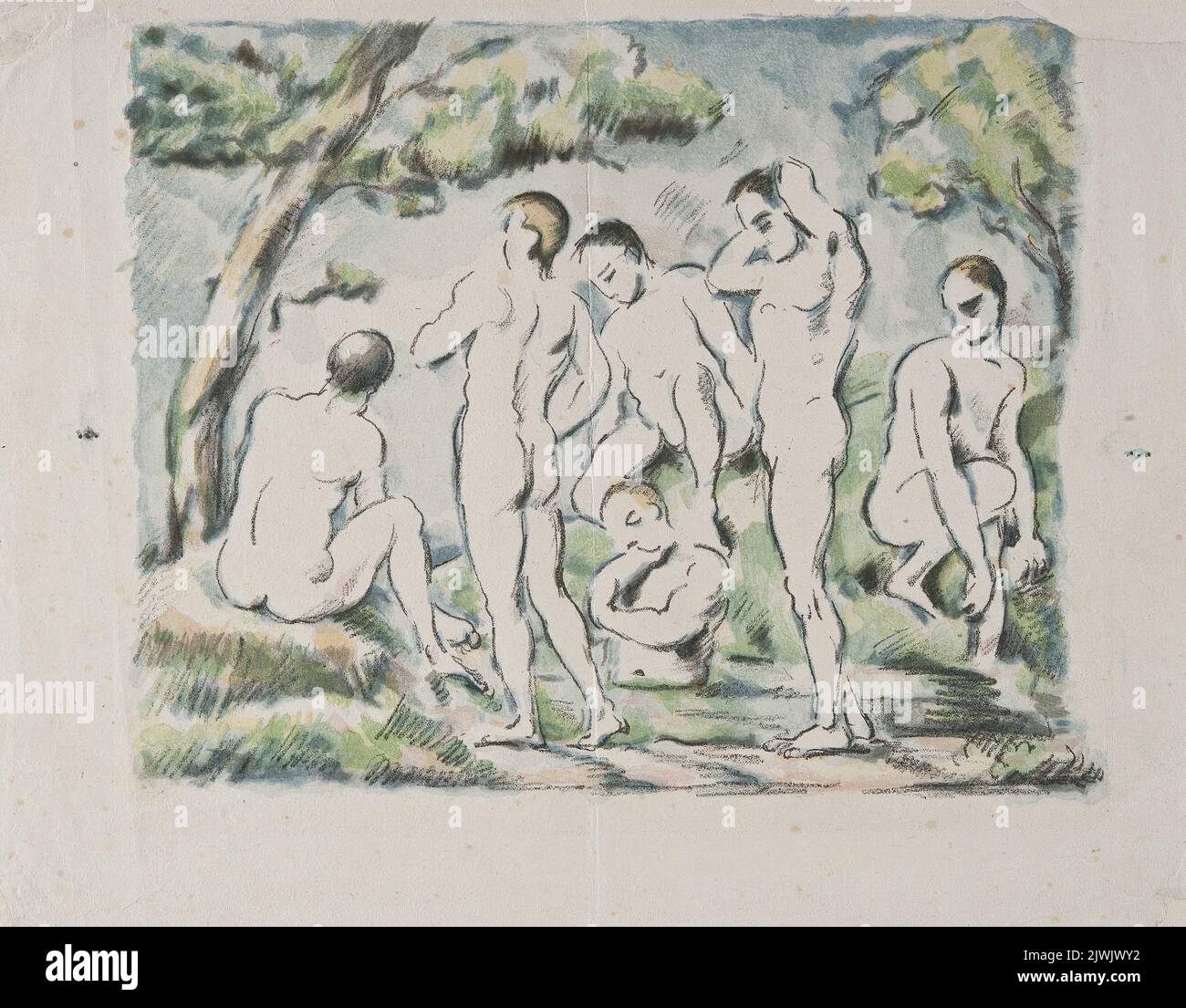 Les Baigneurs. Petite planche. Vollard, Ambroise (1867-1939), originator, Cézanne, Paul (1839-1906), graphic artist, Clot, Auguste (1858-1936), graphic artist Stock Photo