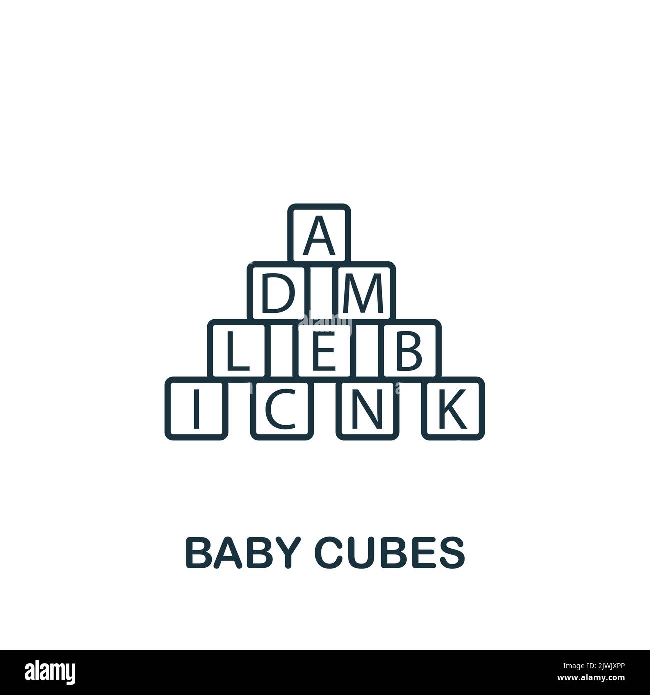 Baby Cubes icon. Monochrome simple Baby icon for templates, web design