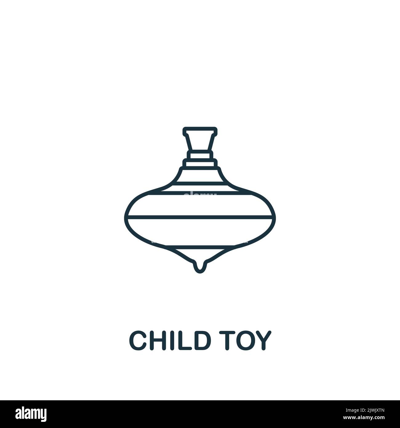 Child Toy icon. Monochrome simple Baby icon for templates, web design and infographics Stock Vector