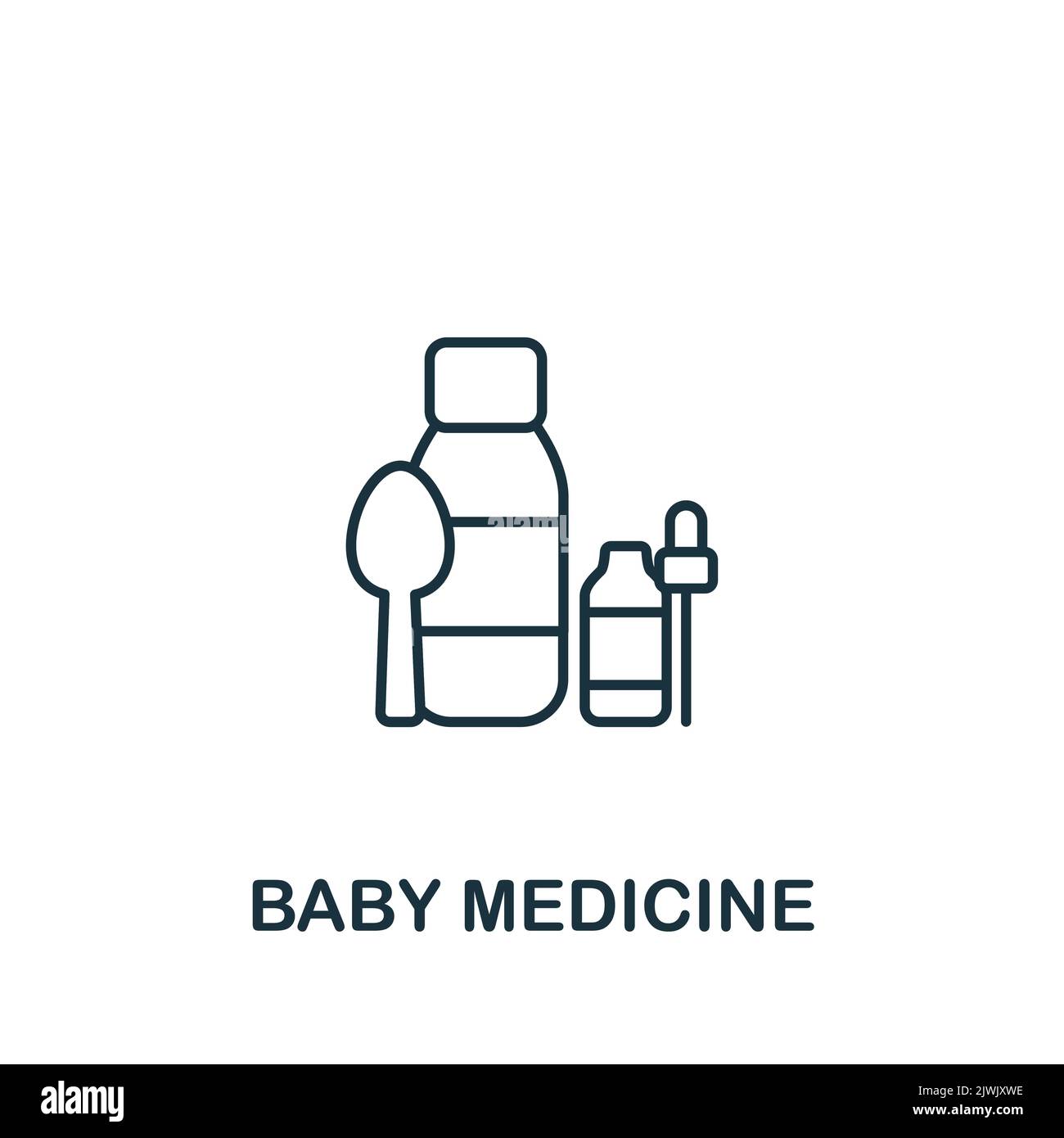 Baby Medicine icon. Monochrome simple Baby icon for templates, web