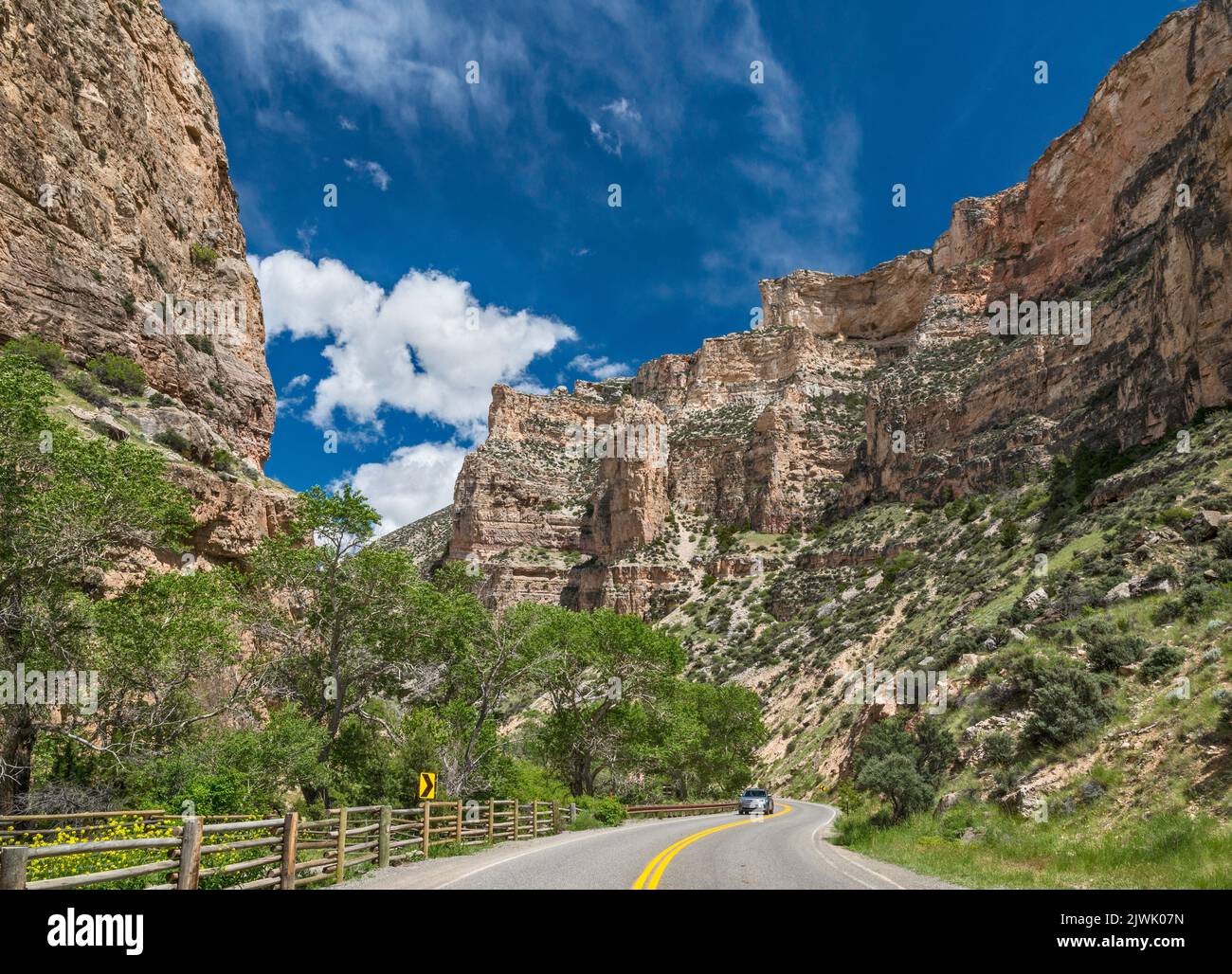 Bighorn Scenic Byway, (Highway US-14), Shell Canyon, Bighorn Mountains, Bighorn National Forest, Wyoming, USA Stock Photo