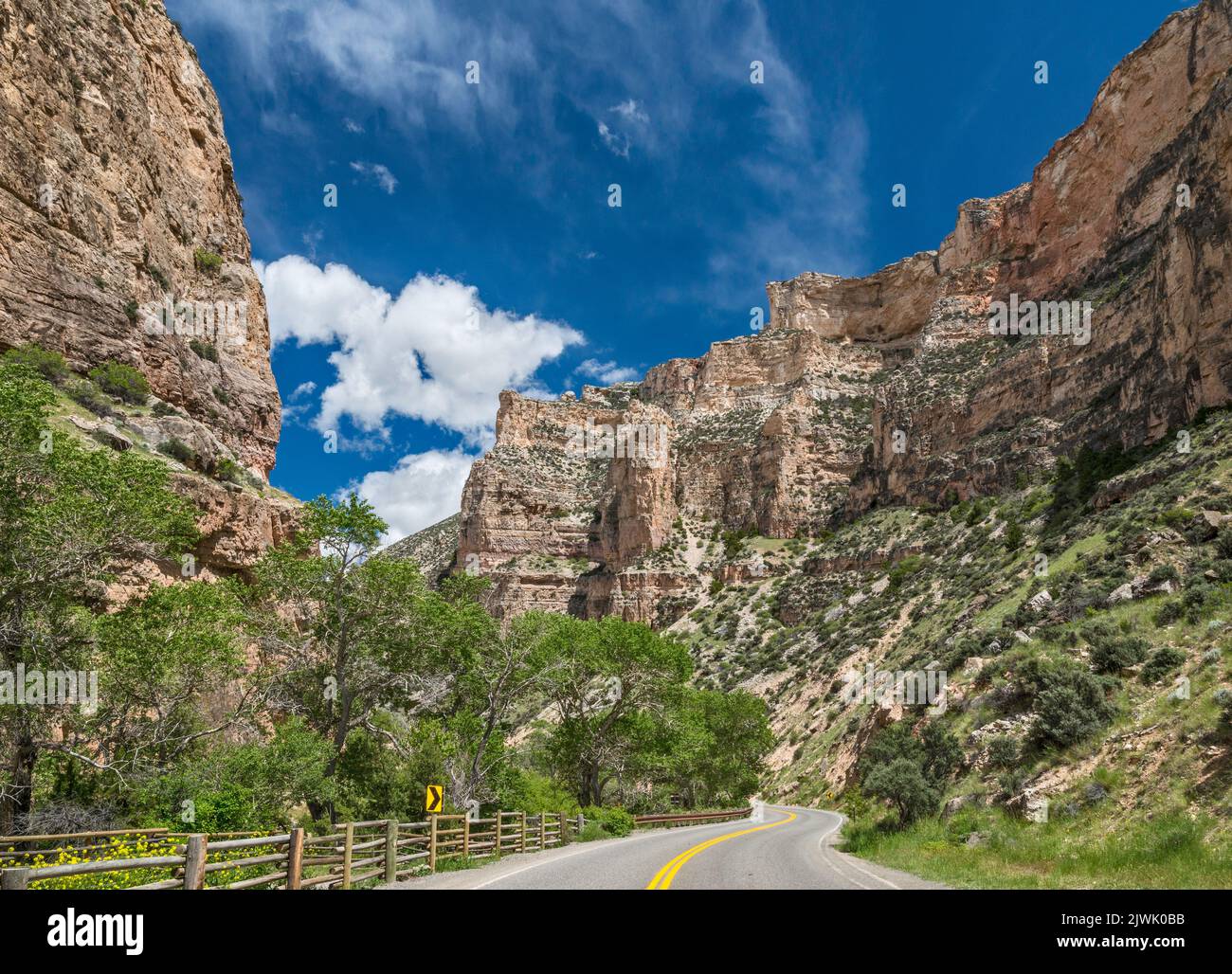 Bighorn Scenic Byway, (Highway US-14), Shell Canyon, Bighorn Mountains, Bighorn National Forest, Wyoming, USA Stock Photo