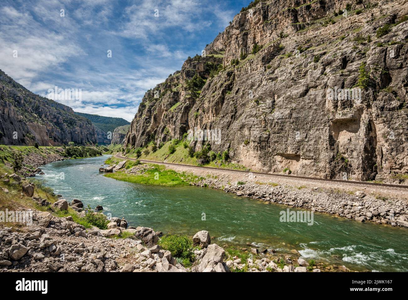 Wind River Canyon, near Thermopolis, Wyoming, USA Stock Photo