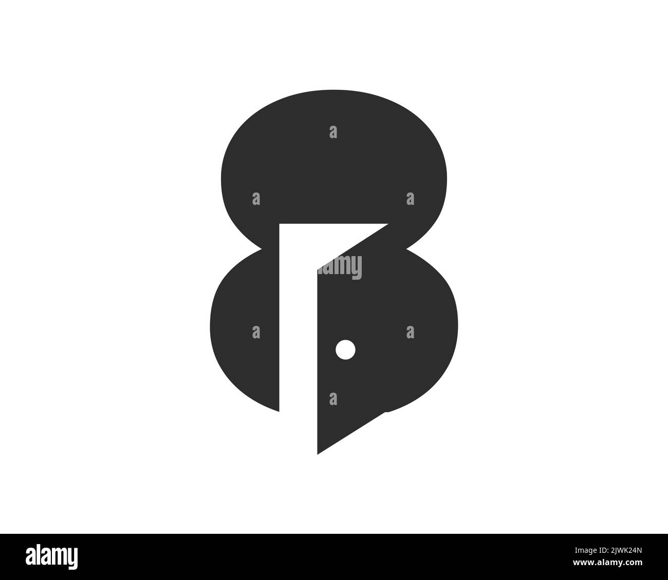 Letter 8 Door Logo Design Combined With Minimal Open Door Icon Vector ...