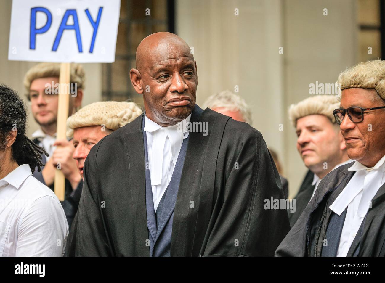 London, UK. 06th Sep, 2022. Dr Shaun Wallace, senior criminal defence advocate. Barristers outside the Supreme Court in Westminster this morning. Criminal barristers in England and Wales have yesterday started an indefinite, uninterrupted strike over legal aid rates and falling real earnings. Credit: Imageplotter/Alamy Live News Stock Photo