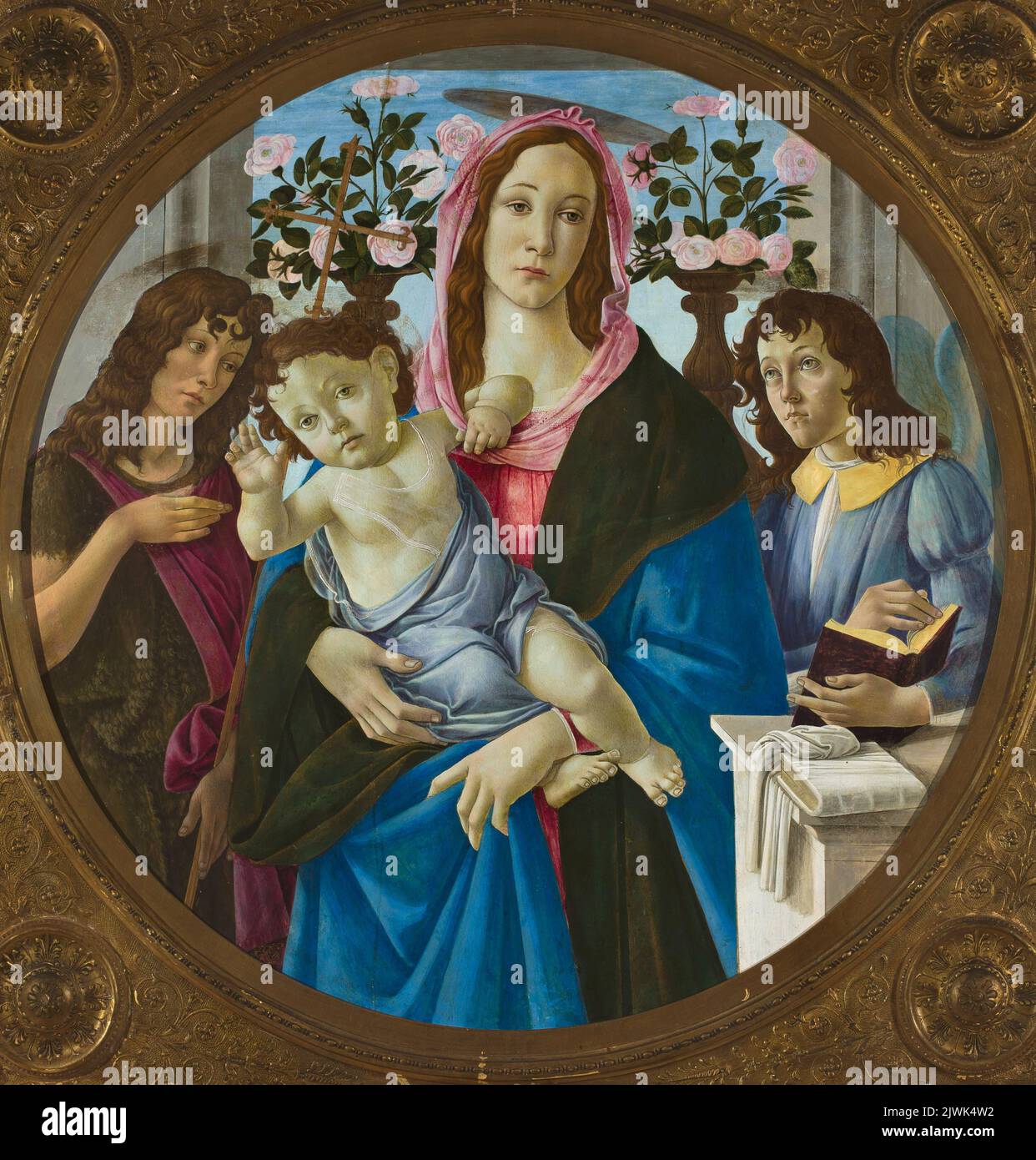 Madonna with Child Jesus, St. John and Angel. Botticelli, Sandro (1444 aut 1445-1510), painter Stock Photo