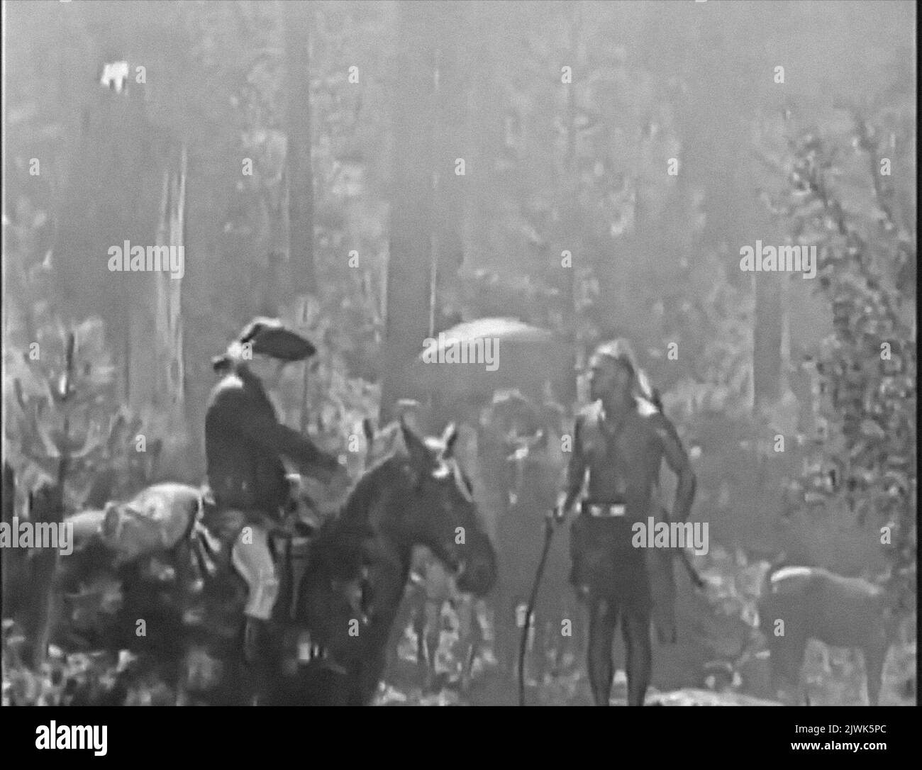 Last of the Mohicans vintage movie screen Stock Photo