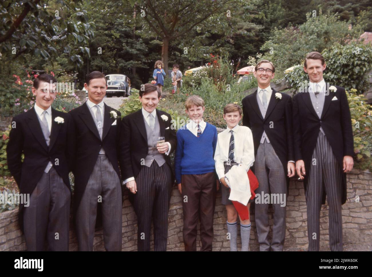 Scene at a wedding reception in the UK c1968. Note the 2 children in the background, one with a Zoom Ice Lolly. Photo by Tony Henshaw Archive Stock Photo
