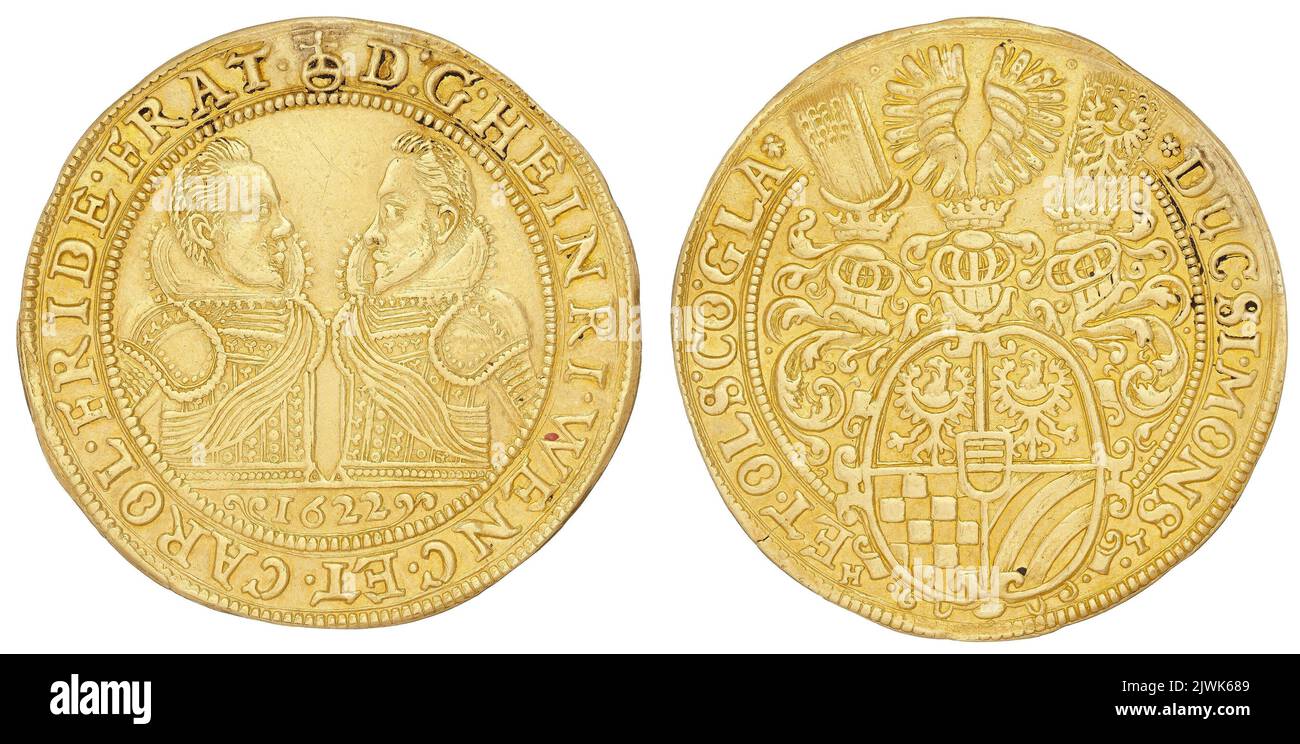 4 ducats. Henryk Wacław (książę oleśnicki ; 1617-1639), ruler, Karol Fryderyk (książę oleśnicki ; 1617-1639), ruler, Tuchmann, Hans (1614-1623), moneyer Stock Photo
