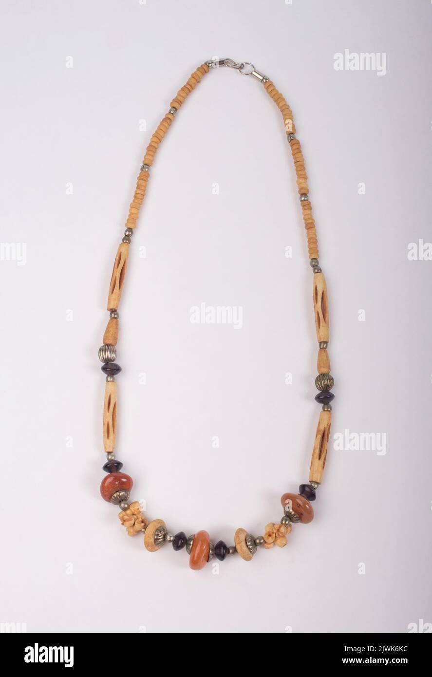 women necklace made of colored stone and bead, beautiful craft work for women accessories Stock Photo