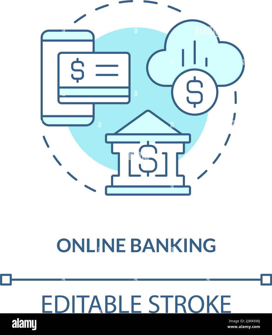 Online banking turquoise concept icon Stock Vector Image & Art - Alamy