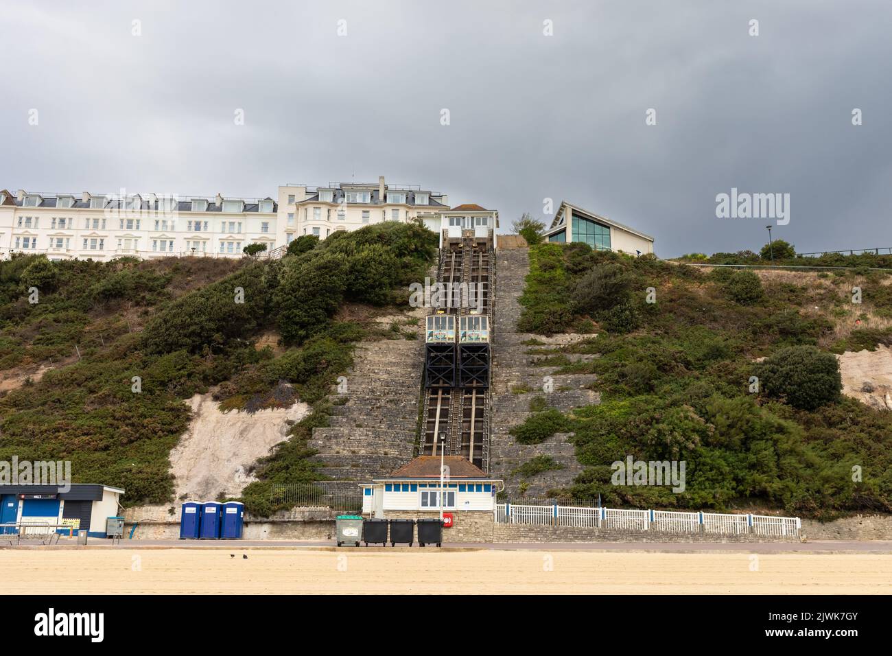 View of Bournemouth West Cliff lift, Dorset, England Stock Photo