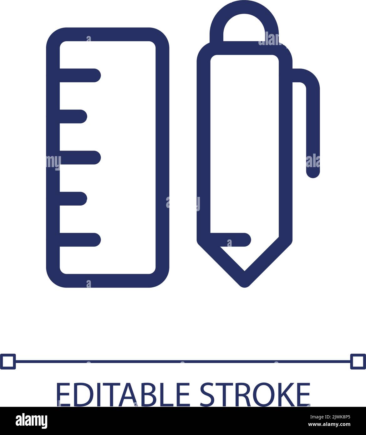 School stationery pixel perfect linear ui icon Stock Vector