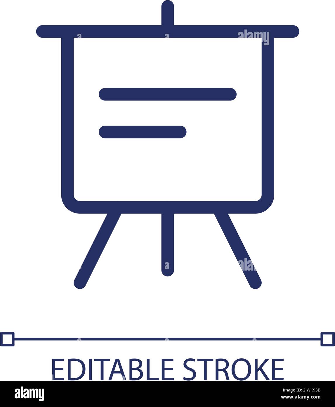 Portable presentation board pixel perfect linear ui icon Stock Vector