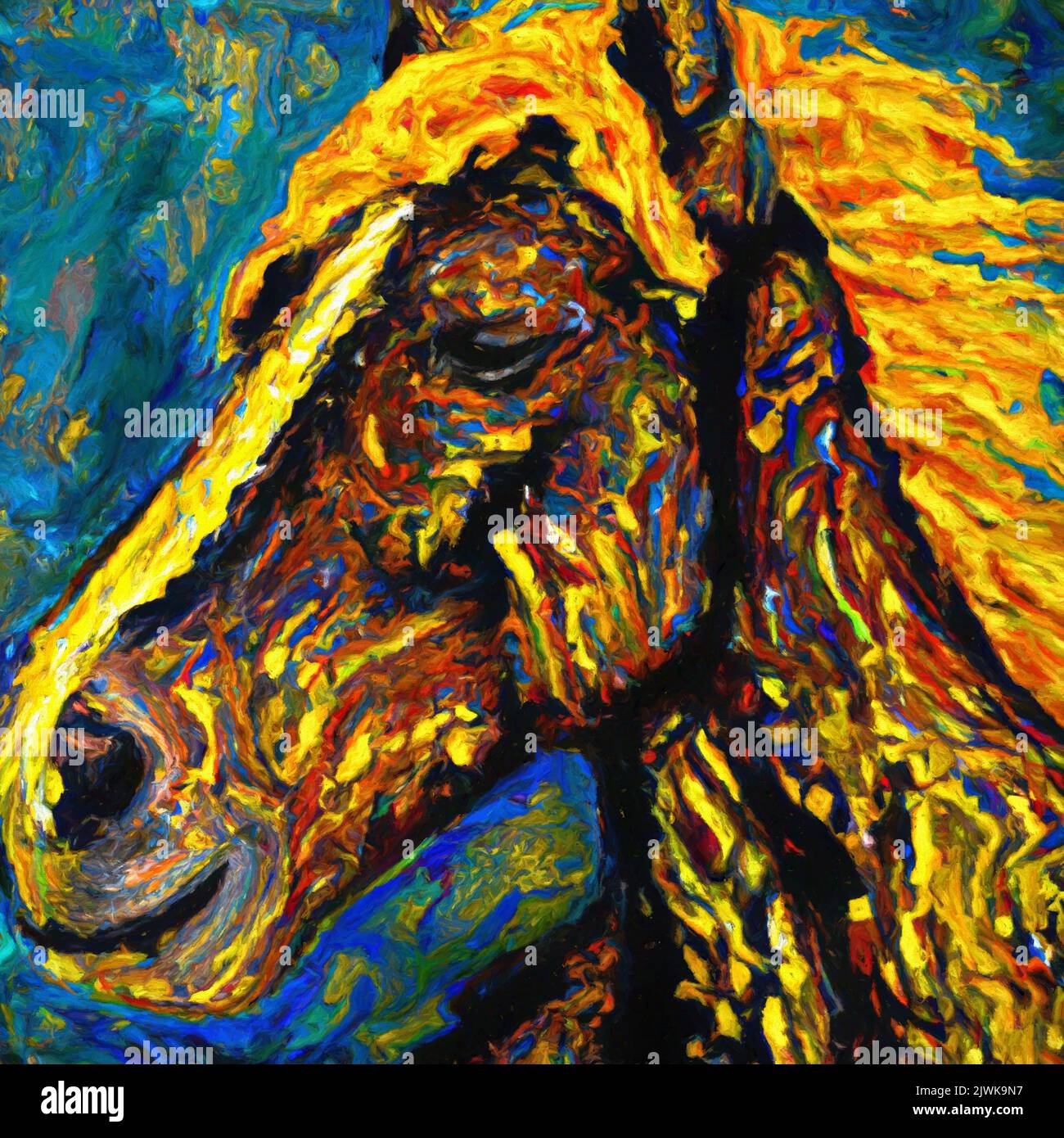 painting-of-a-horse-head-digital-painting-stock-photo-alamy