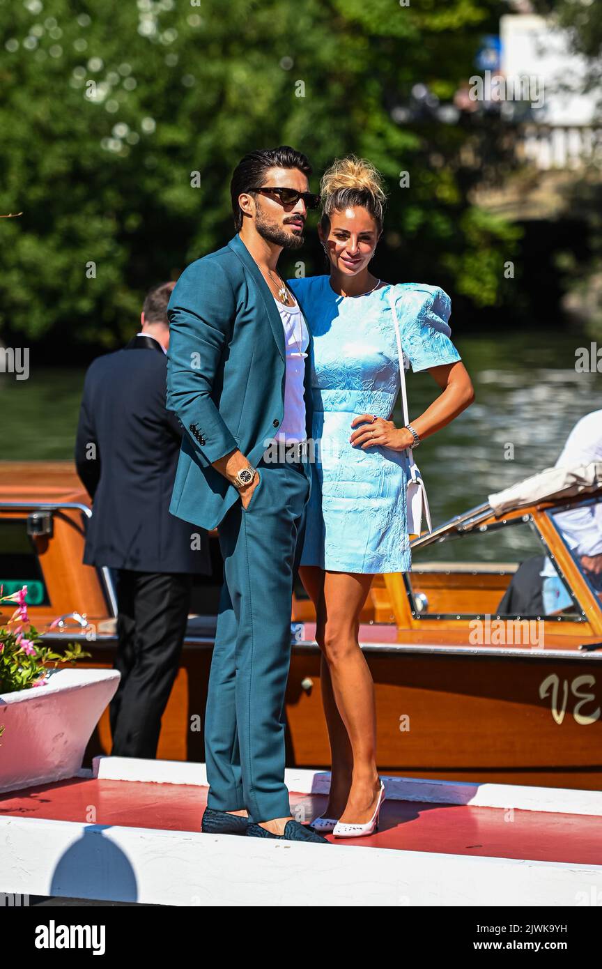 Eleonora Brunacci and Mariano Di Vaio are seen arriving at the