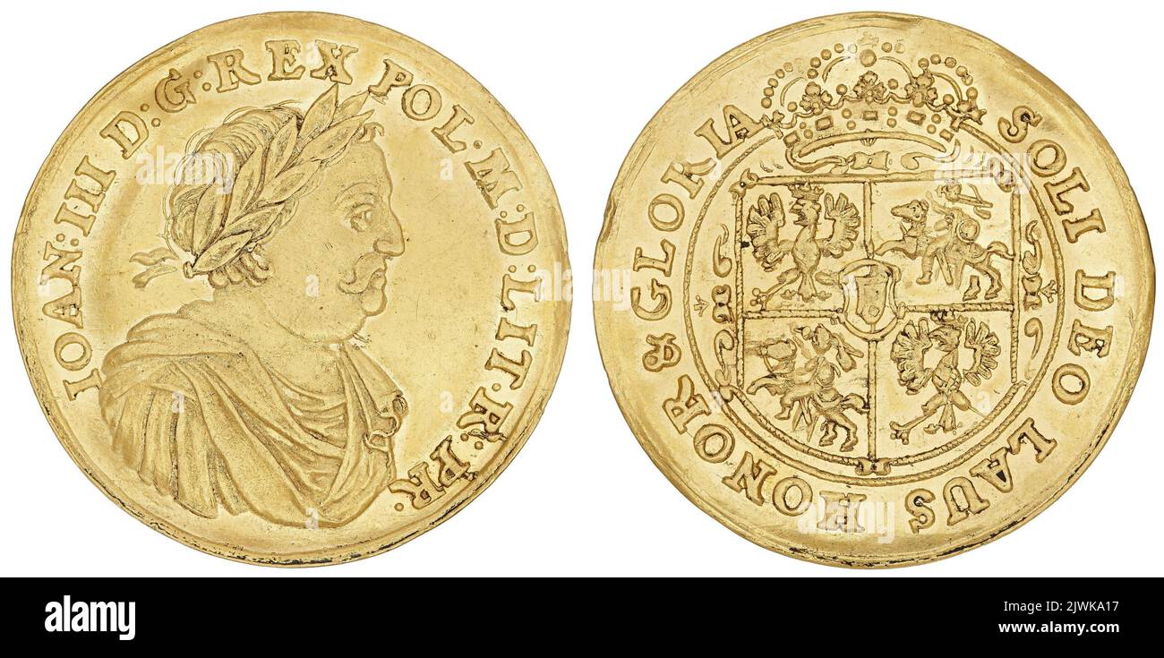 2 ducats. Jan III Sobieski (król polski ; 1674-1696), creator Stock Photo