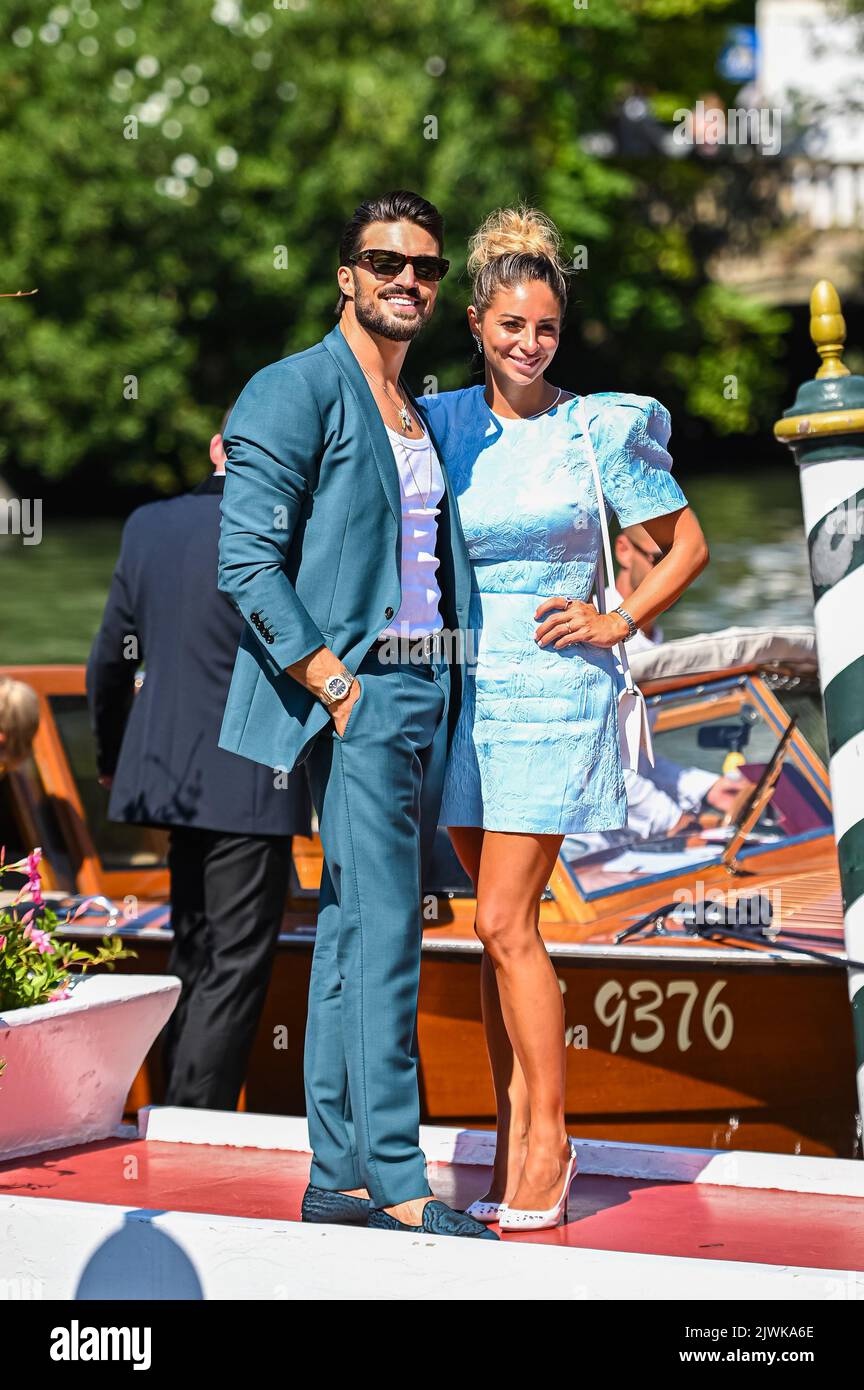 Eleonora Brunacci and Mariano Di Vaio are seen arriving at the