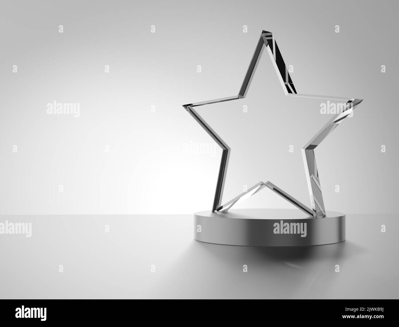 Glass award isolated on white background. Star. 3d illustration. Stock Photo