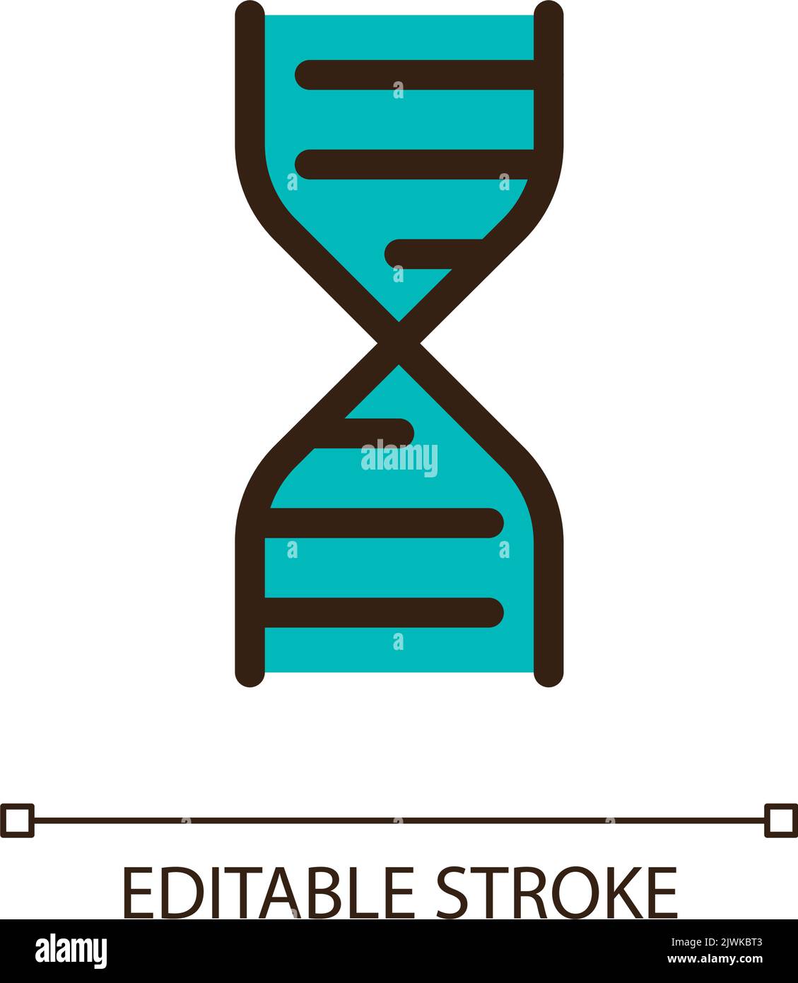 DNA structure pixel perfect RGB color ui icon Stock Vector