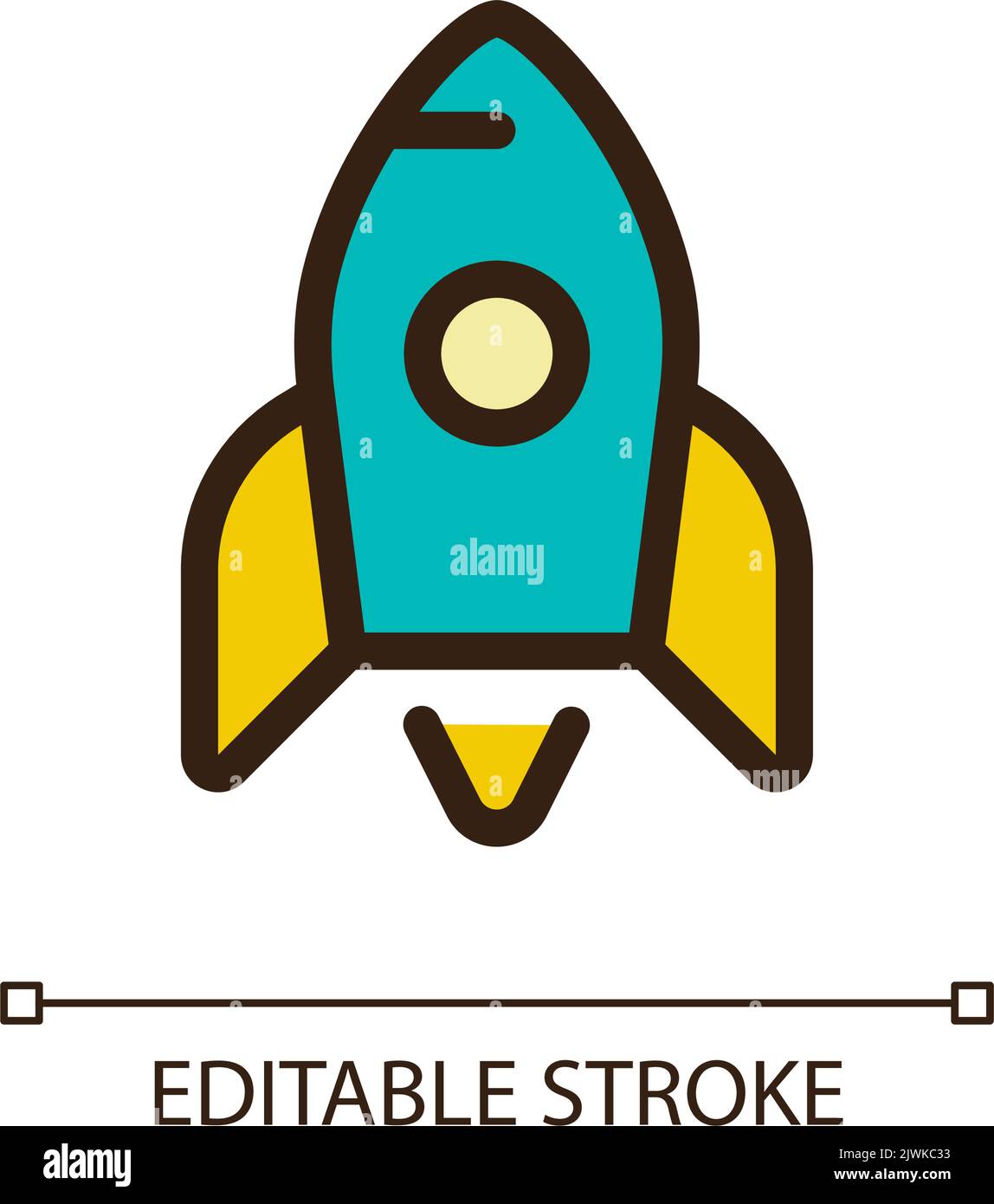 Rocket pixel perfect RGB color ui icon Stock Vector