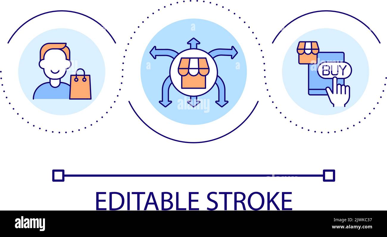 Online shopping loop concept icon Stock Vector