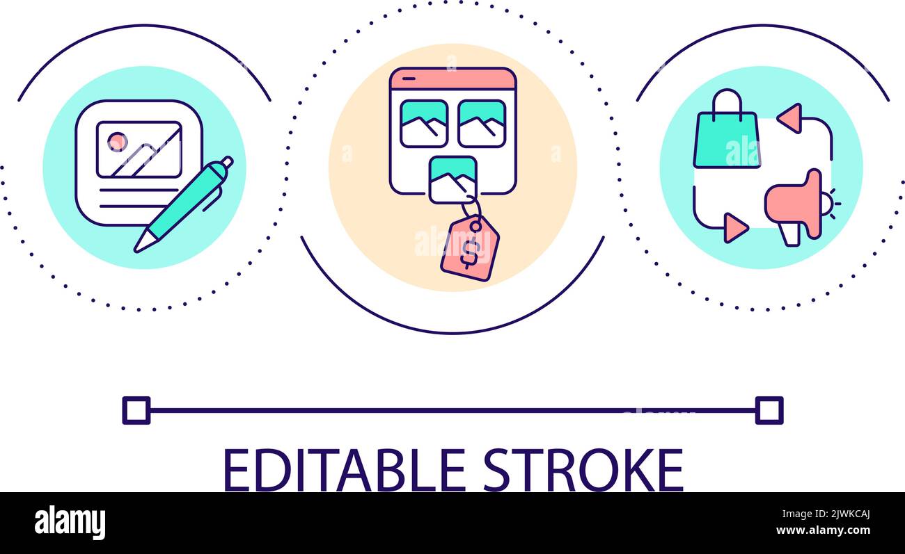 Promotional campaign loop concept icon Stock Vector