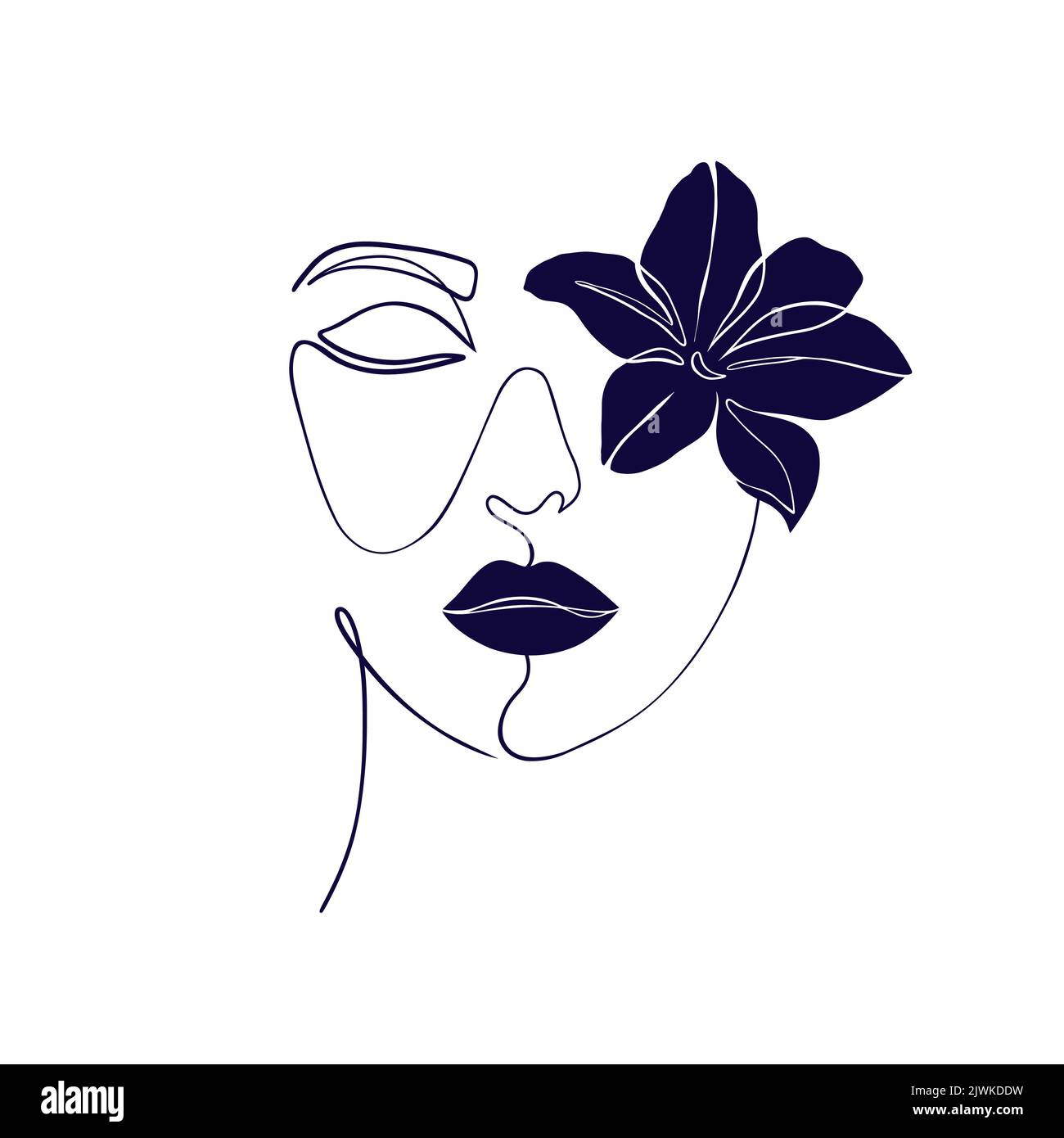 Minimal Woman Face Stock Vector Image Art Alamy