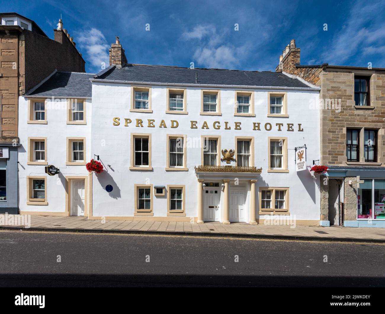 The Spread Eagle in Jedburgh, Scottish Borders, one of the oldest licensed premises in Scotland Stock Photo