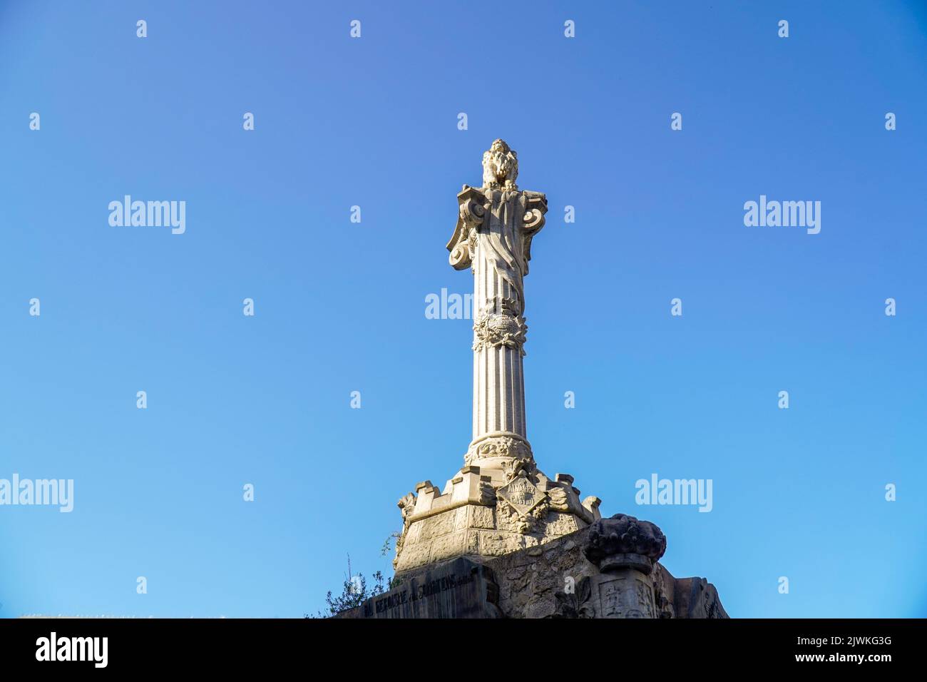 Sculpture of a lion in the market square of the city of Girona Stock