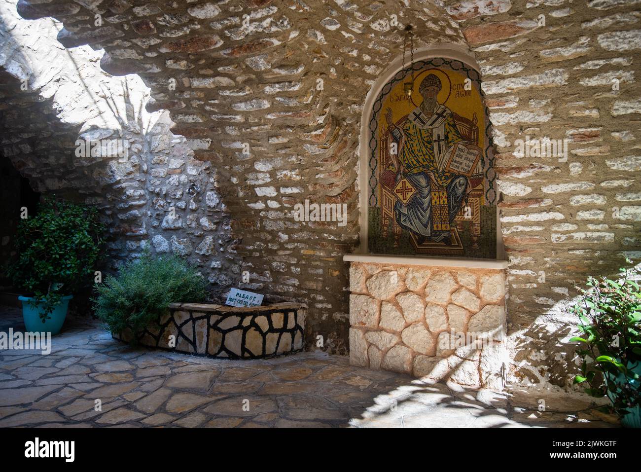 Paleokastritsa Monastery, Corfu, Greece Stock Photo