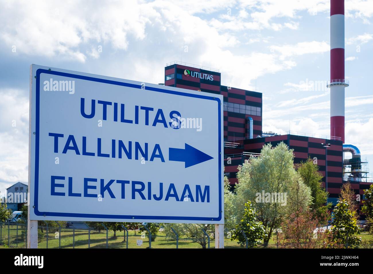 Tallinn, Estonia - September 3, 2022: Utilitas Tallinn power plant (Estonian: Utilitas Tallinna Elektrijaam). Utilitas is Estonian energy group Stock Photo