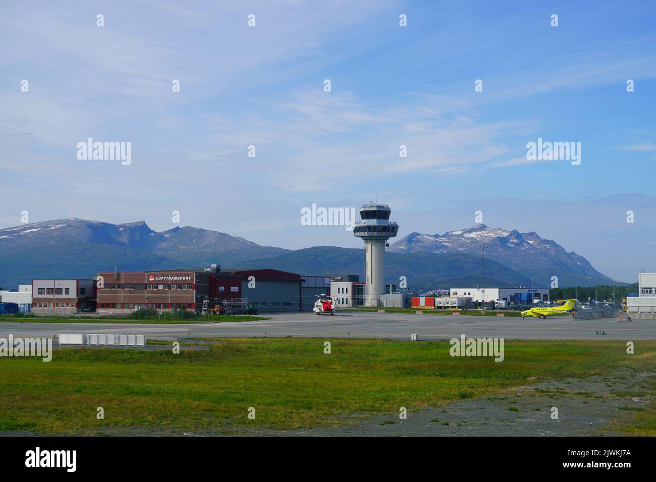 TROMSO, NORWAY -3 AUG 2022- View of the Tromso Airport (Lufthavn ...