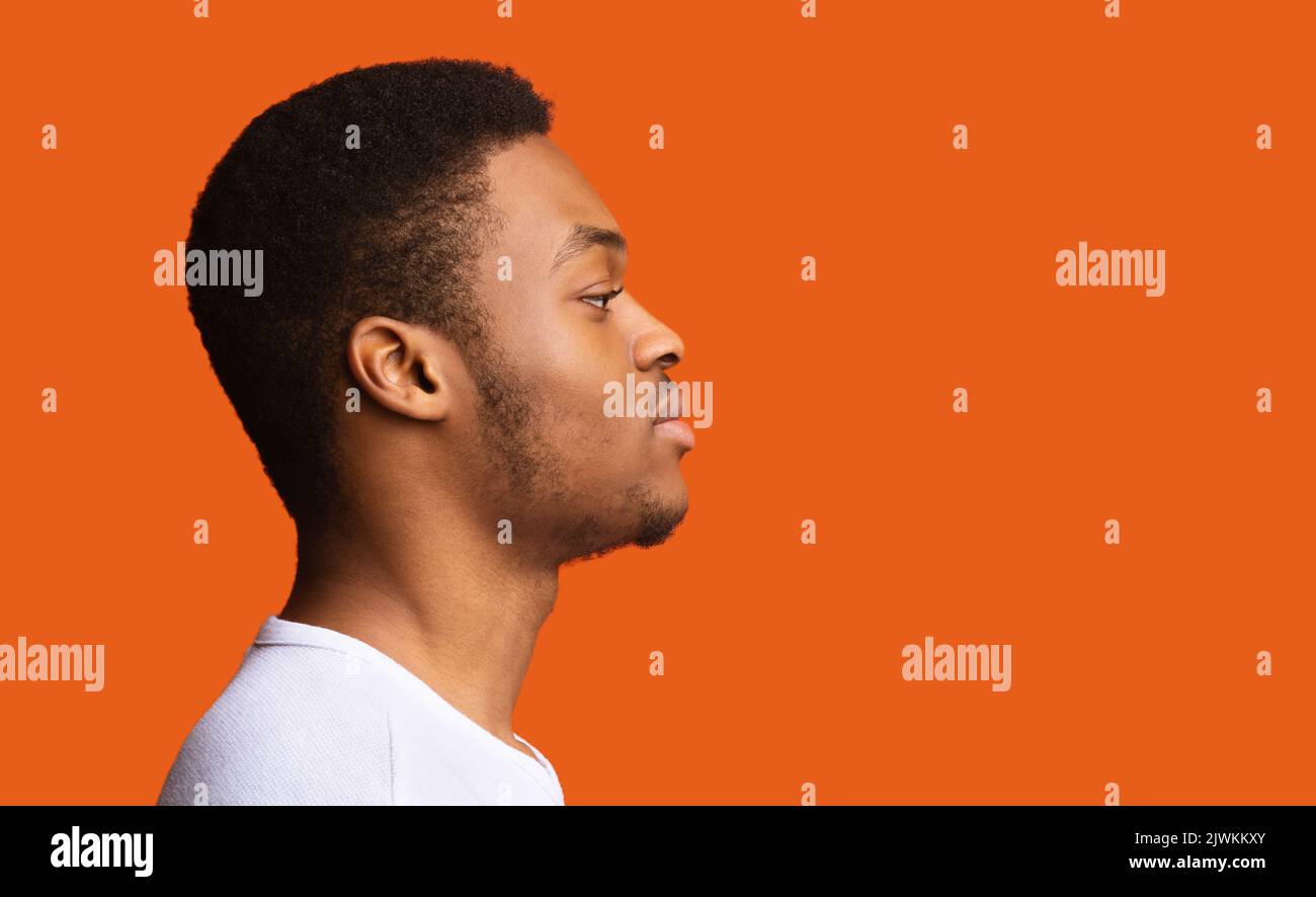 African american man profile serious hi-res stock photography and ...