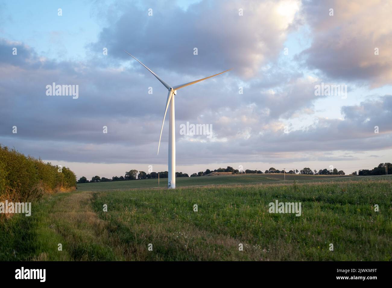 Wind turbines at Hartlepool, England. UK. Stock Photo