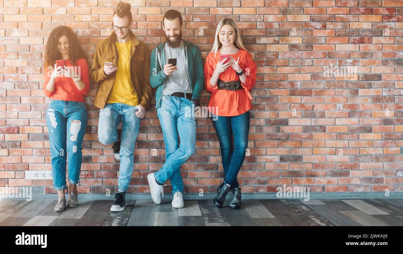 millennials social media addicted generation Stock Photo